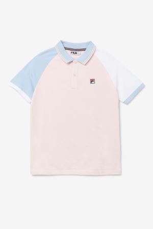 FILA Apollo Polos Pink / Blue / White,Mens Clothing | CA.PXLRIU261